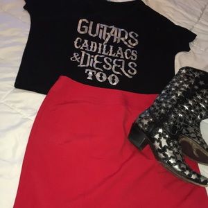 Worthington Red Pencil Skirt